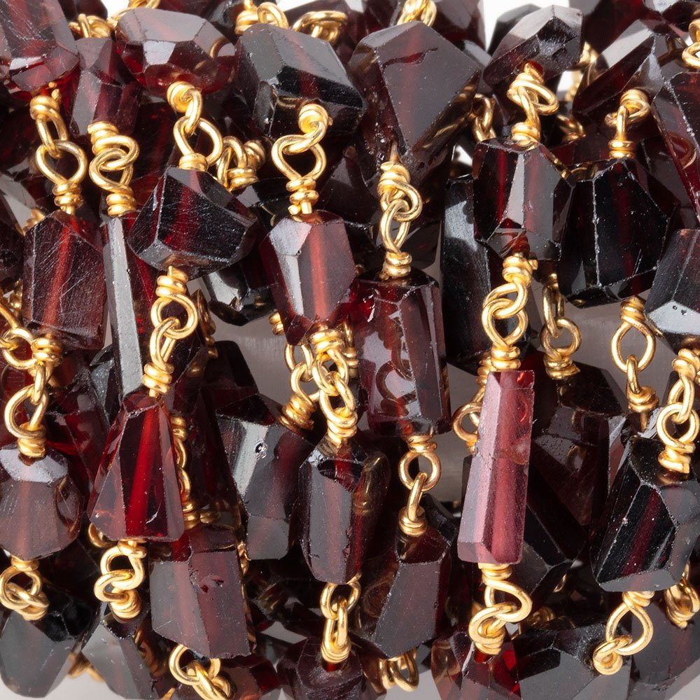 5x5-9x6mm Garnet Faceted Nuggets on Vermeil Chain (ONLINE ORDER ONLY)