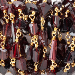 5x5-9x6mm Garnet Faceted Nuggets on Vermeil Chain (ONLINE ORDER ONLY)