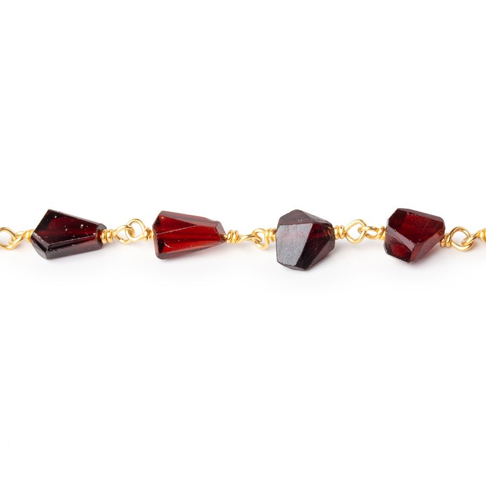 5x5-9x6mm Garnet Faceted Nuggets on Vermeil Chain (ONLINE ORDER ONLY)