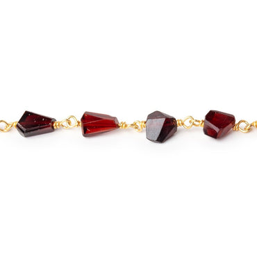5x5-9x6mm Garnet Faceted Nuggets on Vermeil Chain (ONLINE ORDER ONLY)