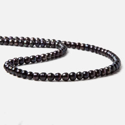 5x5.5-6x4.5mm Dark Peacock Black Button Freshwater Pearls 15.5 inch 95 pieces (ONLINE ORDER ONLY)
