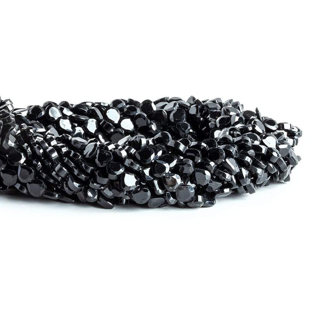 5x5mm Black Spinel Bezel Faceted Heart Beads 13.5 inch 67 pieces A Grade (ONLINE ORDER ONLY)