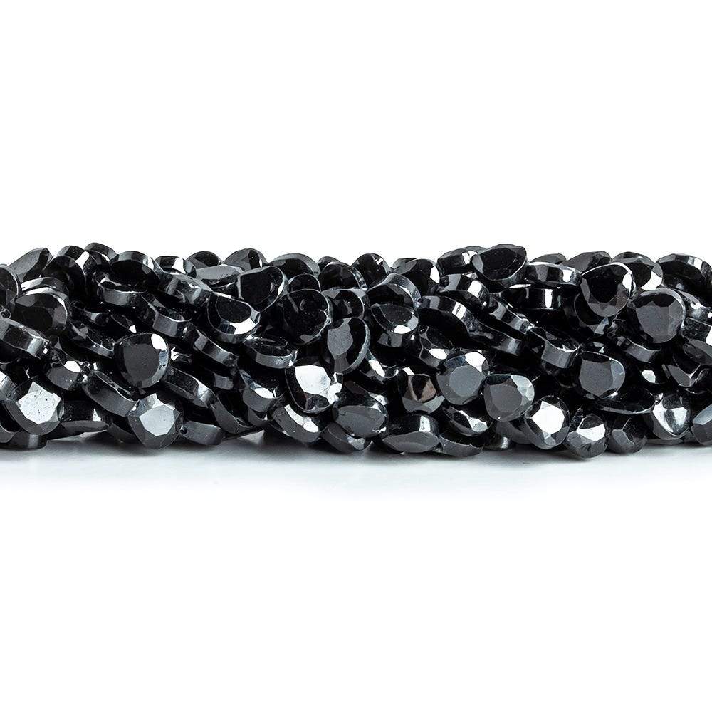 5x5mm Black Spinel Bezel Faceted Heart Beads 13.5 inch 67 pieces A Grade (ONLINE ORDER ONLY)