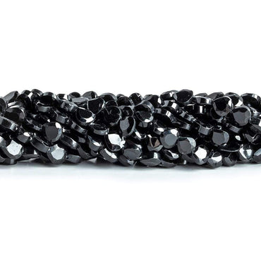 5x5mm Black Spinel Bezel Faceted Heart Beads 13.5 inch 67 pieces A Grade (ONLINE ORDER ONLY)