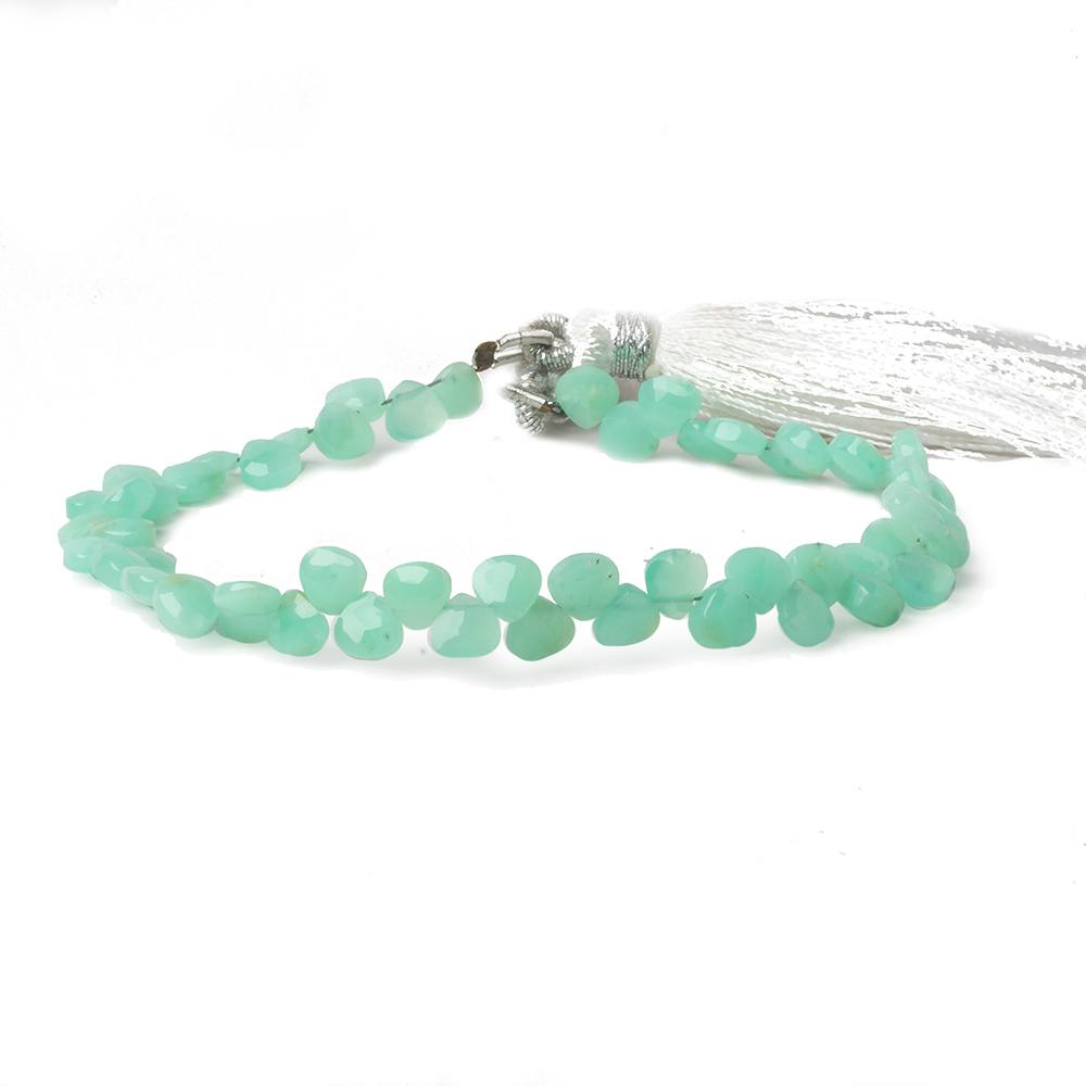 5x5mm Chrysoprase Heart Micro-Briolette Beads 6 inch 54 pieces (ONLINE ORDER ONLY)