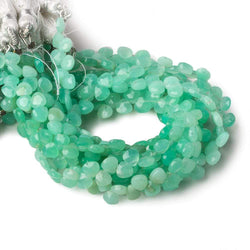 5x5mm Chrysoprase Heart Micro-Briolette Beads 6 inch 54 pieces (ONLINE ORDER ONLY)