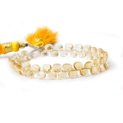 5x5mm Citrine Heart Micro-Briolette Beads 6 inch 54 pieces (ONLINE ORDER ONLY)