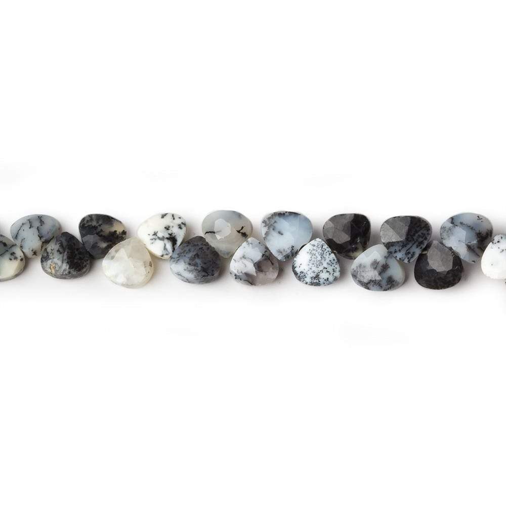 5x5mm Dendritic Opal Heart Micro-Briolette Beads 6 inch 54 pieces (ONLINE ORDER ONLY)