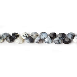 5x5mm Dendritic Opal Heart Micro-Briolette Beads 6 inch 54 pieces (ONLINE ORDER ONLY)