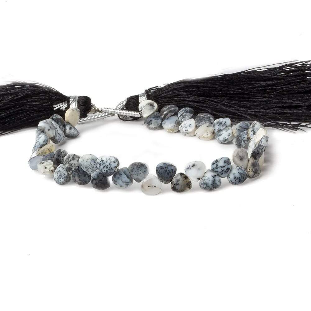 5x5mm Dendritic Opal Heart Micro-Briolette Beads 6 inch 54 pieces (ONLINE ORDER ONLY)