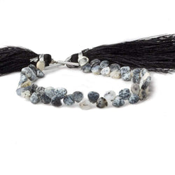 5x5mm Dendritic Opal Heart Micro-Briolette Beads 6 inch 54 pieces (ONLINE ORDER ONLY)