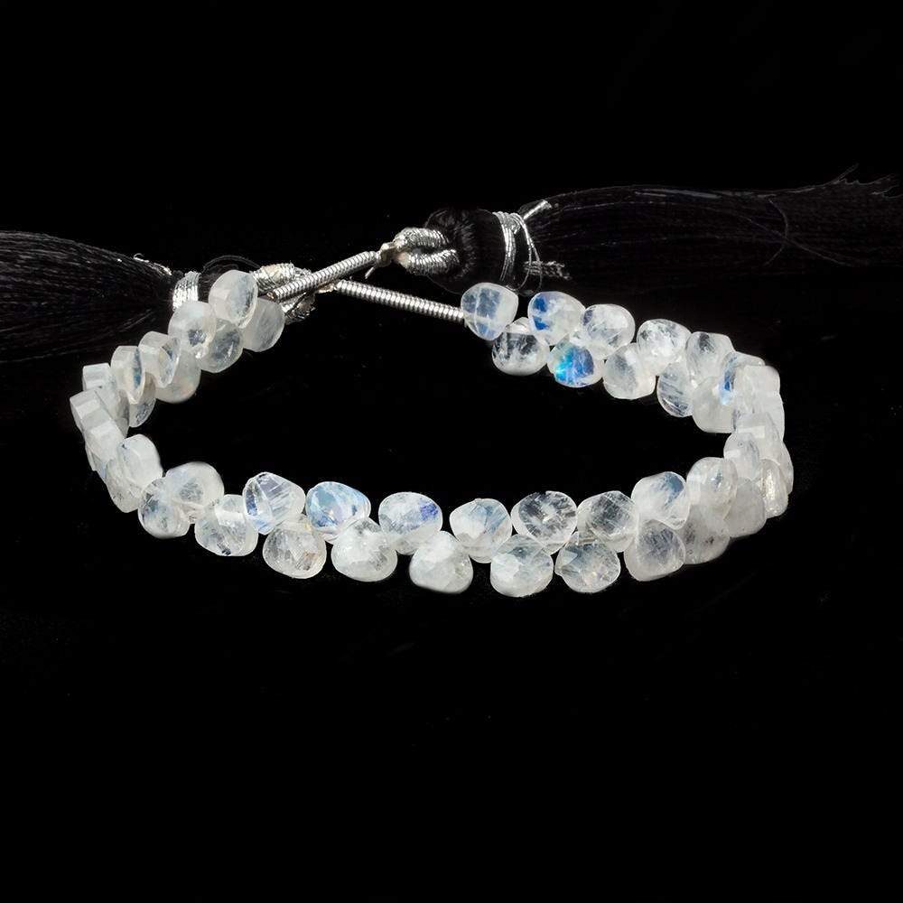 Rainbow Moonstone Heart Micro-Briolette Beads 6 inch 50 pieces (ONLINE ORDER ONLY)