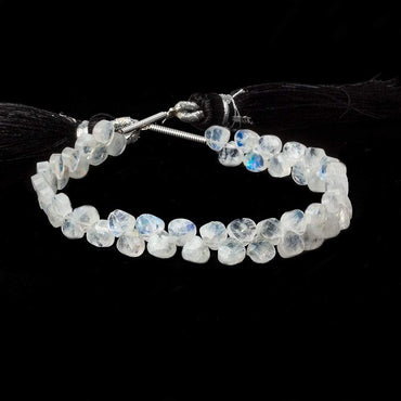 Rainbow Moonstone Heart Micro-Briolette Beads 6 inch 50 pieces (ONLINE ORDER ONLY)