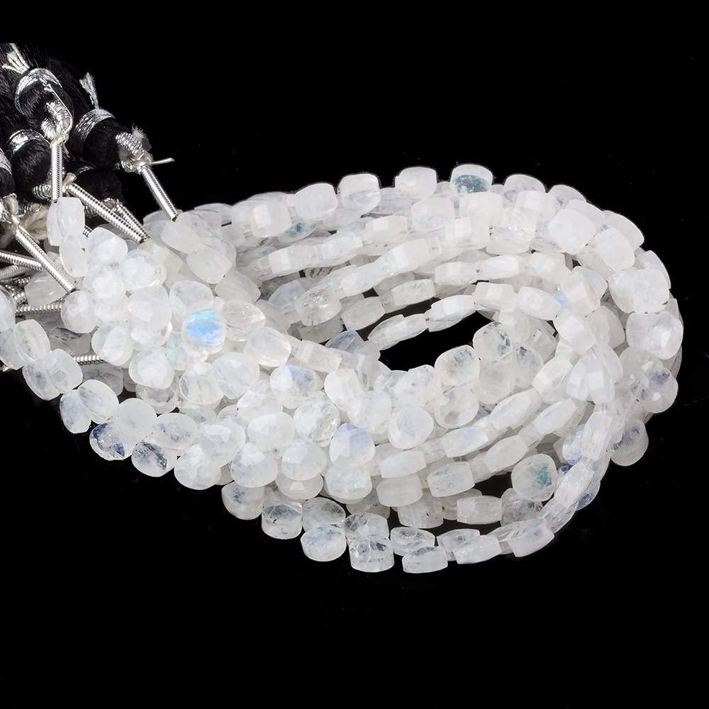 Rainbow Moonstone Heart Micro-Briolette Beads 6 inch 50 pieces (ONLINE ORDER ONLY)