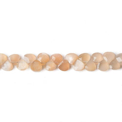 5x5mm Shaded Peach Moonstone Heart Micro-Briolette Beads 6 inch 54 pieces (ONLINE ORDER ONLY)