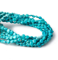 5x5mm Turquoise straight drilled plain hearts 8 inch 38 beads (ONLINE ORDER ONLY)