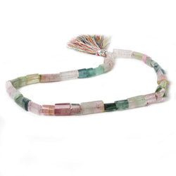 5x6-11x7mm Multi Color Tourmaline plain tube beads 16 inch 37 pieces A Grade (ONLINE ORDER ONLY)