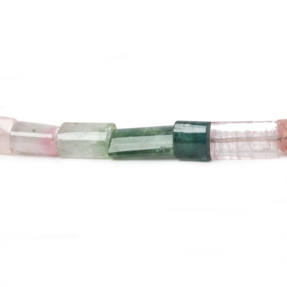 5x6-11x7mm Multi Color Tourmaline plain tube beads 16 inch 37 pieces A Grade (ONLINE ORDER ONLY)