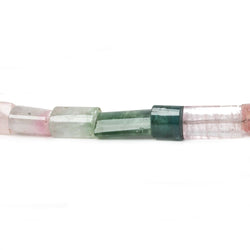 5x6-11x7mm Multi Color Tourmaline plain tube beads 16 inch 37 pieces A Grade (ONLINE ORDER ONLY)