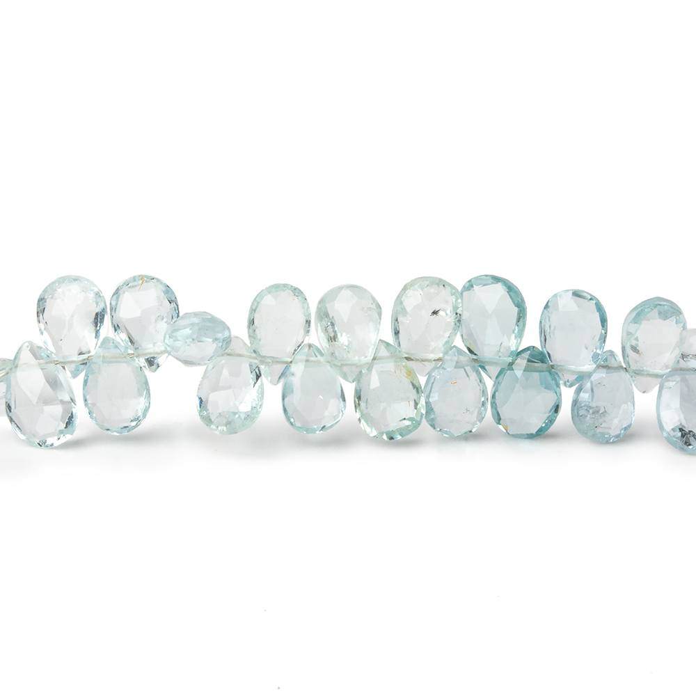 5x6-5x7mm Aquamarine Faceted Pear Beads 8 inch 76 pieces AA (ONLINE ORDER ONLY)