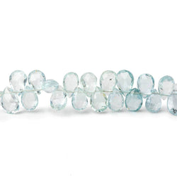 5x6-5x7mm Aquamarine Faceted Pear Beads 8 inch 76 pieces AA (ONLINE ORDER ONLY)