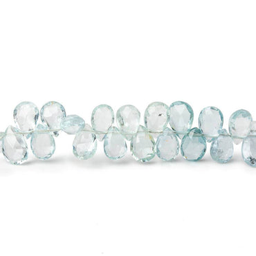 5x6-5x7mm Aquamarine Faceted Pear Beads 8 inch 76 pieces AA (ONLINE ORDER ONLY)