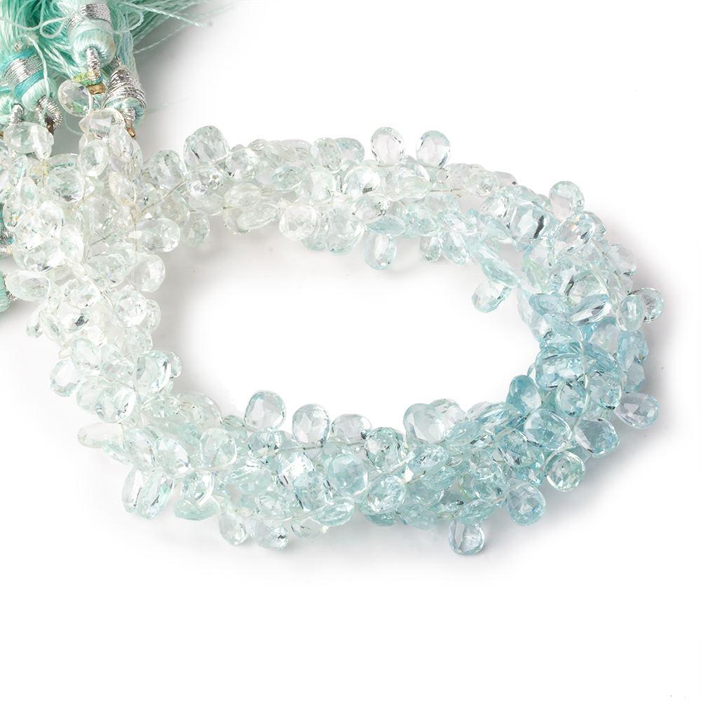 5x6-5x7mm Aquamarine Faceted Pear Beads 8 inch 76 pieces AA (ONLINE ORDER ONLY)