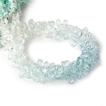 5x6-5x7mm Aquamarine Faceted Pear Beads 8 inch 76 pieces AA (ONLINE ORDER ONLY)