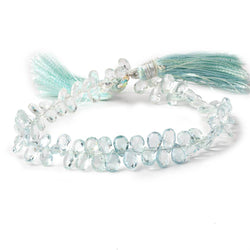 5x6-5x7mm Aquamarine Faceted Pear Beads 8 inch 76 pieces AA (ONLINE ORDER ONLY)