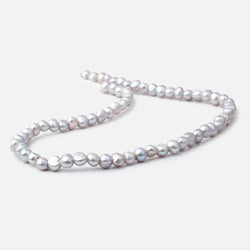 6-7mm Rose' Silver Baroque 2.5mm Large Hole Pearls 15 inch 66 pieces (ONLINE ORDER ONLY)