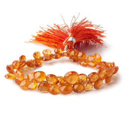 5x6-9x10mm Mandarin Garnet Faceted Heart Beads 9 inch 59 pieces AAA (ONLINE ORDER ONLY)