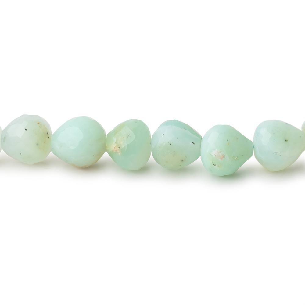 5x6.5-7x7mm Blue Peruvian Opal Faceted Candy Kiss beads 8 inch 30 pieces (ONLINE ORDER ONLY)