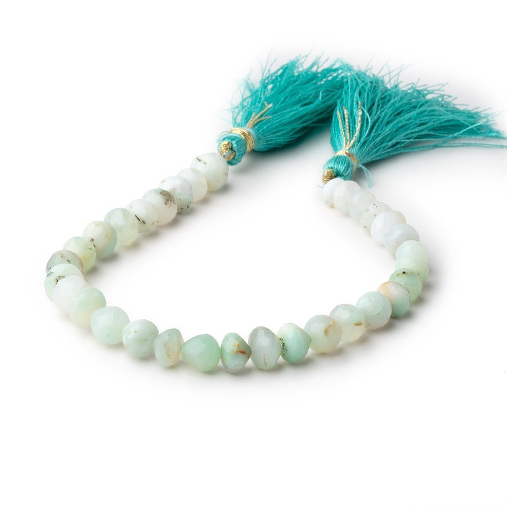 5x6.5-7x7mm Blue Peruvian Opal Faceted Candy Kiss beads 8 inch 30 pieces (ONLINE ORDER ONLY)