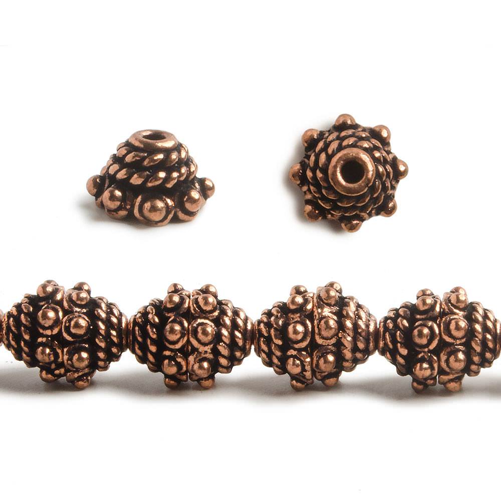 5x8.5mm Copper Bead Cap Bali with Granulation and Twisted Wire 8 inch 40 pcs (ONLINE ORDER ONLY)