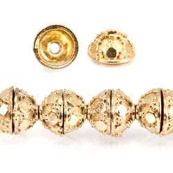 5x8mm 22kt Gold Plated Copper Bead Cap, Bali Design *DISCONTINUED* (ONLINE ORDER ONLY)