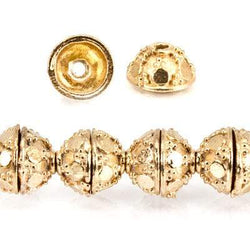 5x8mm 22kt Gold Plated Copper Bead Cap, Bali Design *DISCONTINUED* (ONLINE ORDER ONLY)