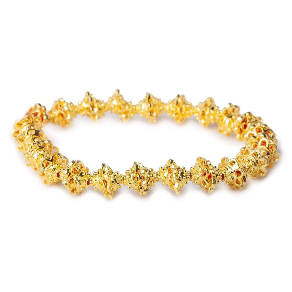 5x9mm 22kt Gold Plated Copper Bead Cap Bali Style 8 inch 44 pieces (ONLINE ORDER ONLY)