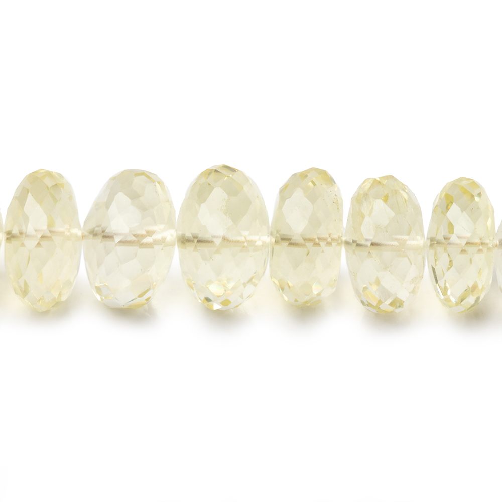 6-10.5mm Lemon Quartz Faceted Rondelles 16 inch 81 Beads AA (ONLINE ORDER ONLY)