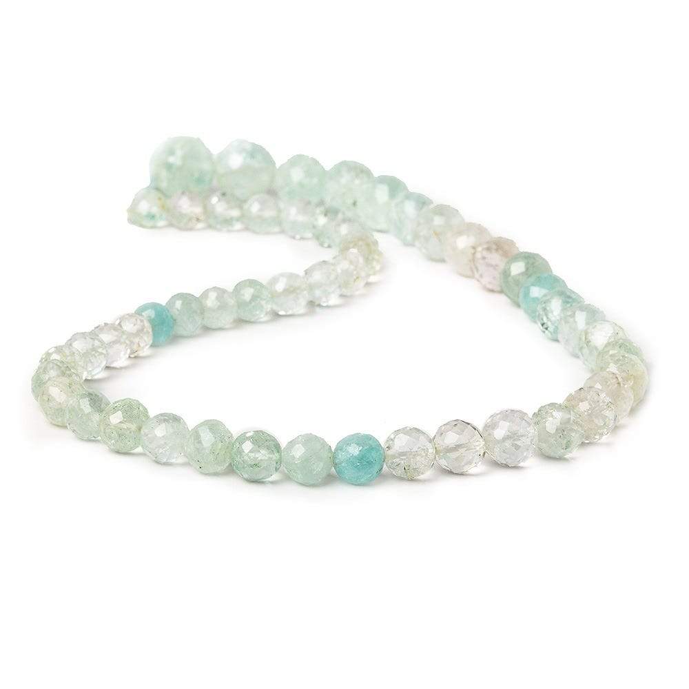 6-10mm Aquamarine Faceted Round 14.25 inch 52 pieces (ONLINE ORDER ONLY)