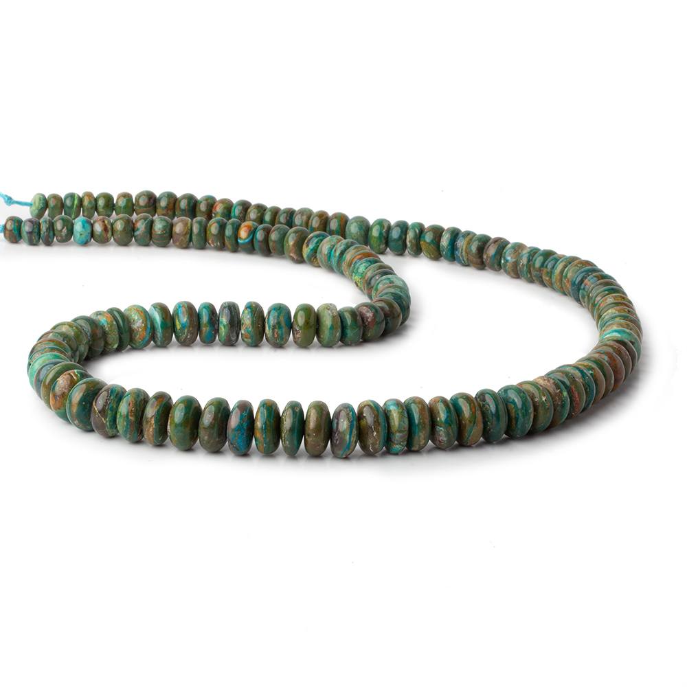 6-10mm Blue Peruvian Opal plain rondelle beads 20 inch 121 pieces AA (ONLINE ORDER ONLY)