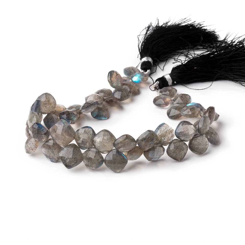6-10mm Labradorite Faceted Pillow Beads 8 inch 44 pieces (ONLINE ORDER ONLY)