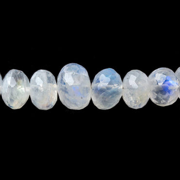 6-10mm Rainbow Moonstone Faceted Rondelle Beads 16 inches 81 beads (ONLINE ORDER ONLY)