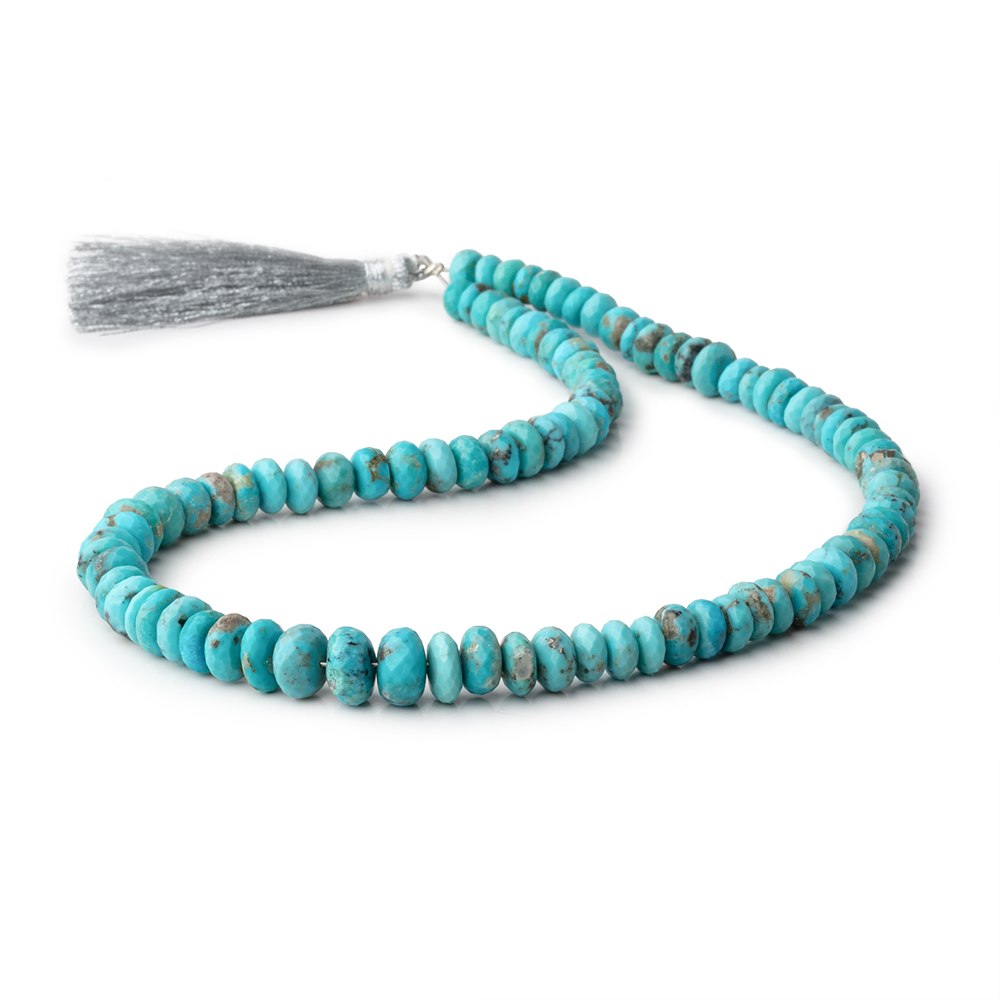 6-10mm Sleeping Beauty Turquoise Faceted Rondelle Beads 16 inch 100 pieces AA (ONLINE ORDER ONLY)