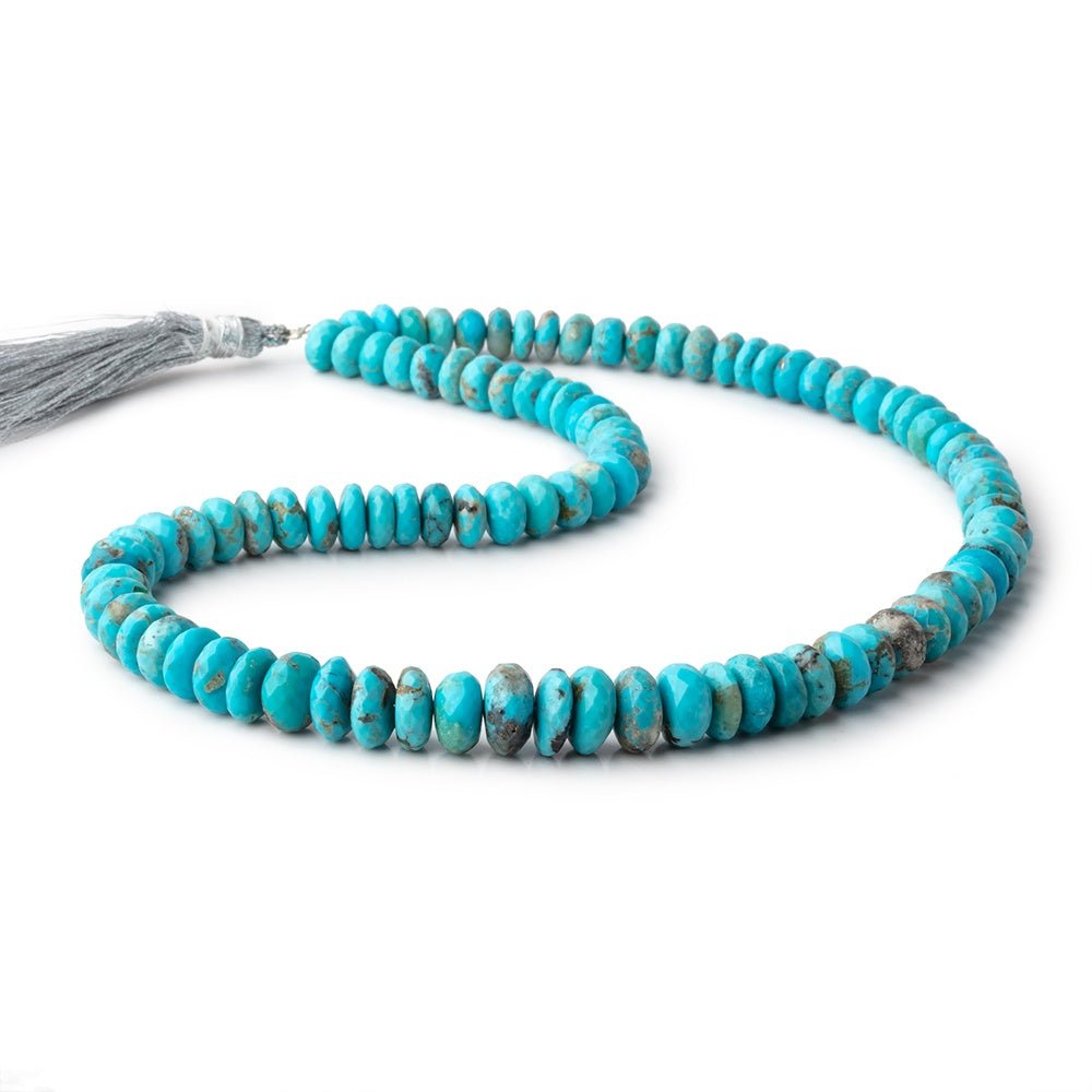 6-10mm Sleeping Beauty Turquoise Faceted Rondelle Beads 16 inch 106 pieces AA (ONLINE ORDER ONLY)