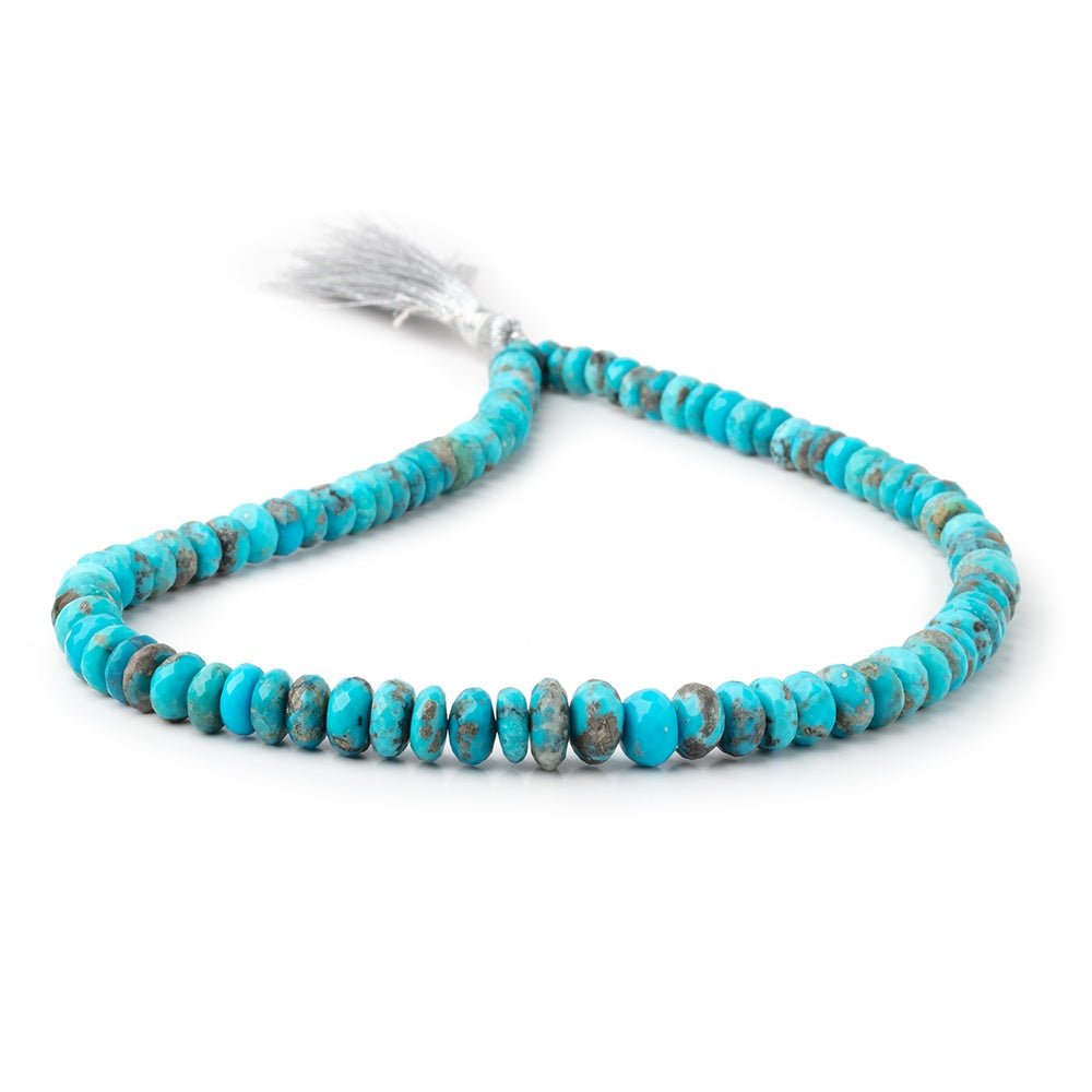 6-10mm Sleeping Beauty Turquoise Faceted Rondelle Beads 16 inch 95 pieces AA (ONLINE ORDER ONLY)