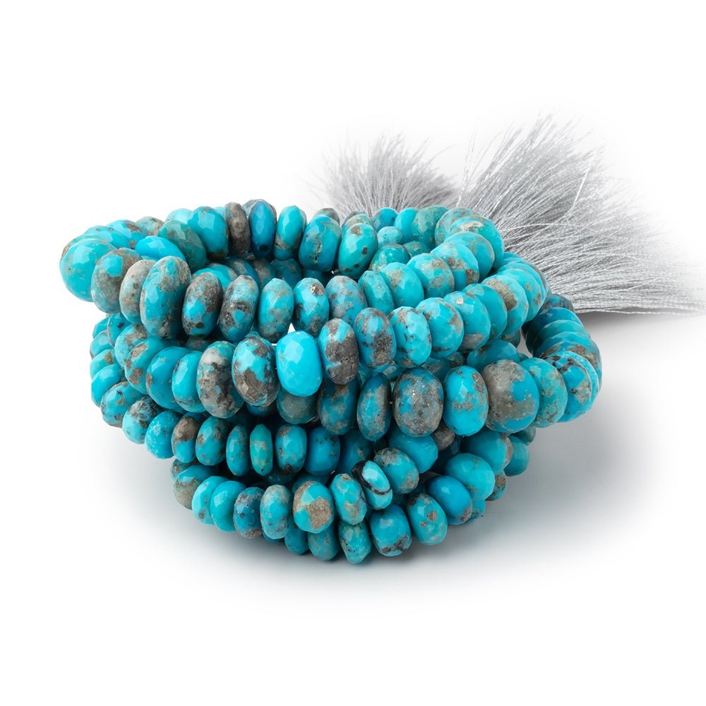 6-10mm Sleeping Beauty Turquoise Faceted Rondelle Beads 16 inch 95 pieces AA (ONLINE ORDER ONLY)