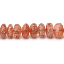 6-10mm Sunstone Plain Rondelle Beads 14 inch 90 pieces (ONLINE ORDER ONLY)