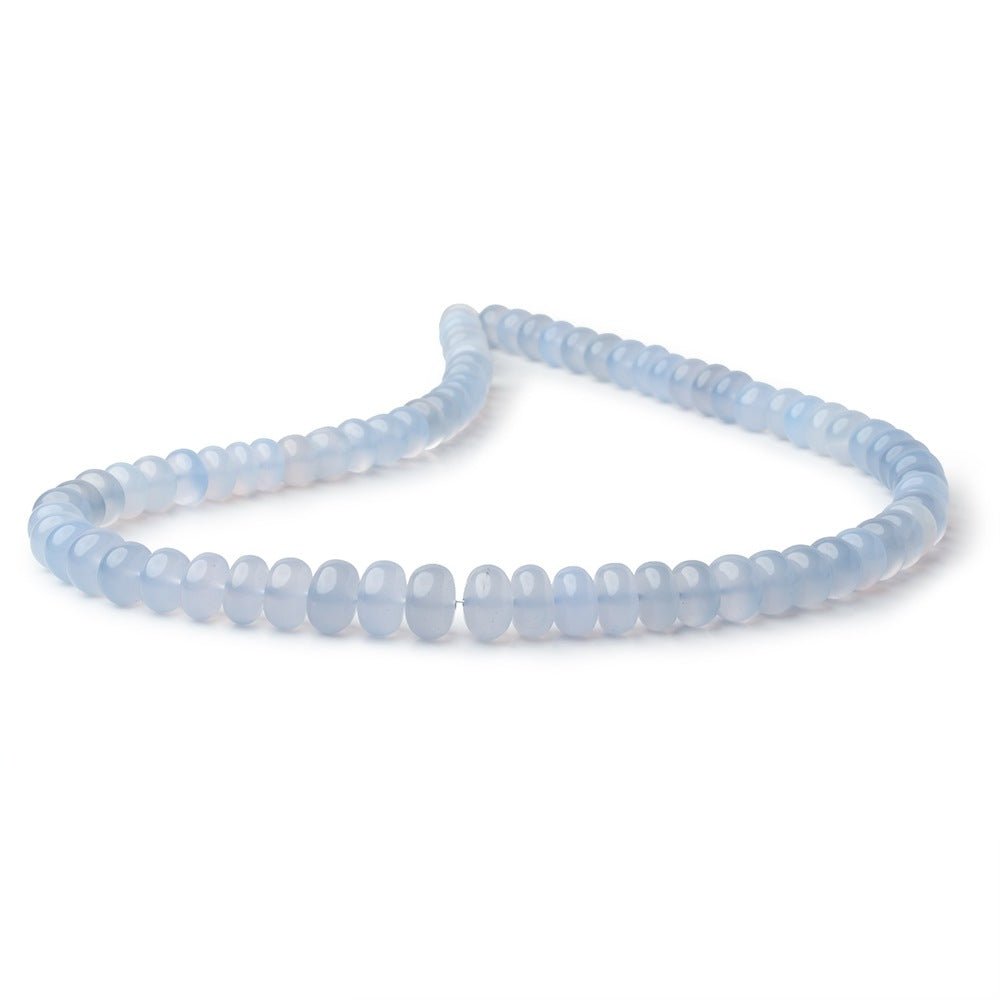 6-10mm Turkish Blue Chalcedony Plain Rondelle 16 inch 75 Beads AA (ONLINE ORDER ONLY)