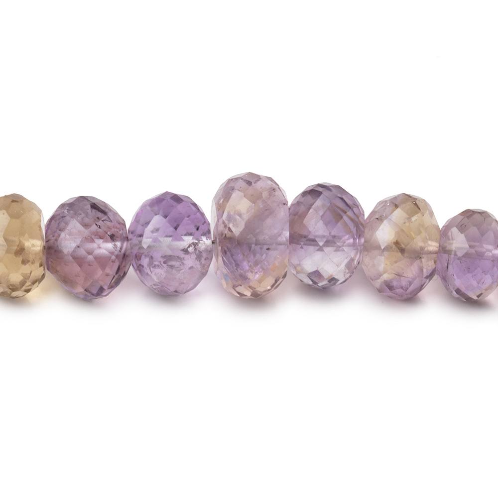 6-11mm Ametrine Faceted Rondelle Beads 16 inch 89 pieces (ONLINE ORDER ONLY)