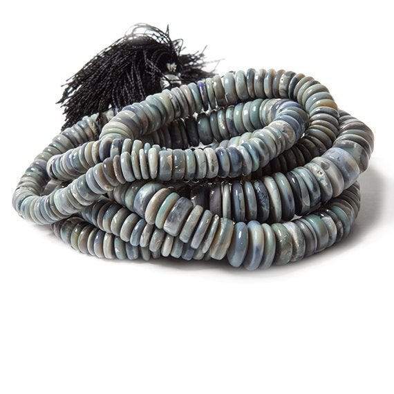6-11mm Blue Gray Australian Opal Heshi Beads 20 inch 225 pieces A (ONLINE ORDER ONLY)